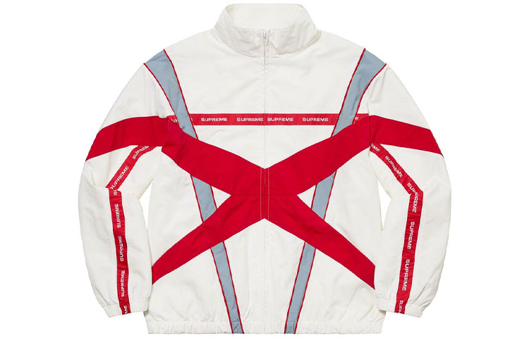 Куртка Supreme SS21 Week 6 Cross Paneled Track Jacket (черно-белая) — фото 5