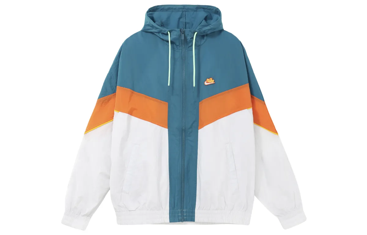 Nike Jackets Men's Blue & White & Orange Hooded Moderate Other