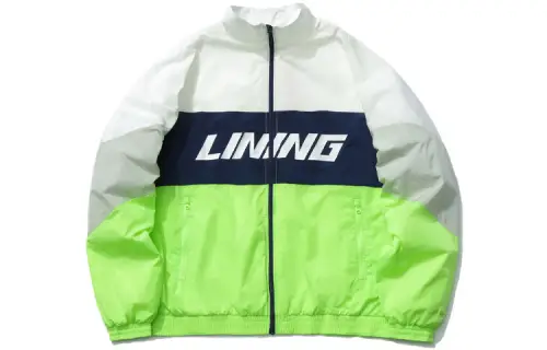 Li Ning Sports Fashion Collection Jackets Unisex Green Stand Collar Moderate Other