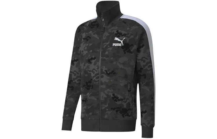 PUMA Jackets Men's Gray Stand Collar Moderate Other