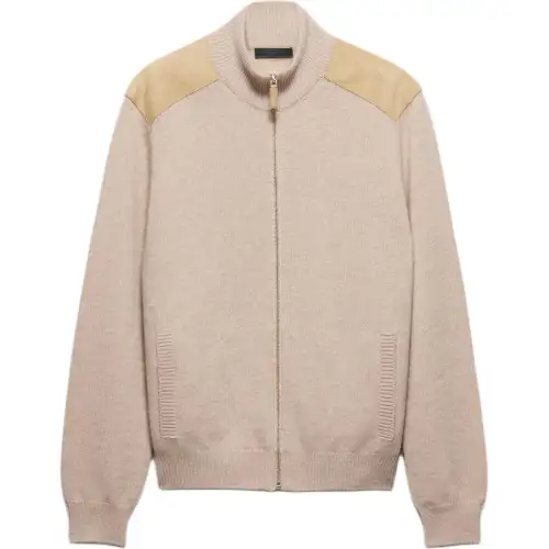 PRADA FW24 Cashmere Sweater Men's Desert Yellow