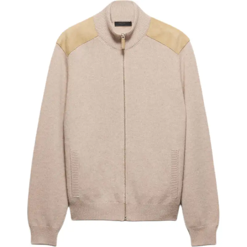 PRADA FW24 Cashmere Sweater Men's Desert Yellow