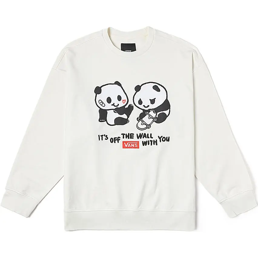 Vans Sweatshirts Unisex Ecru Crew Neck Moderate