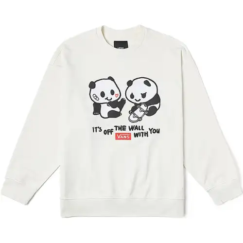 Vans Sweatshirts Unisex Ecru Crew Neck Moderate