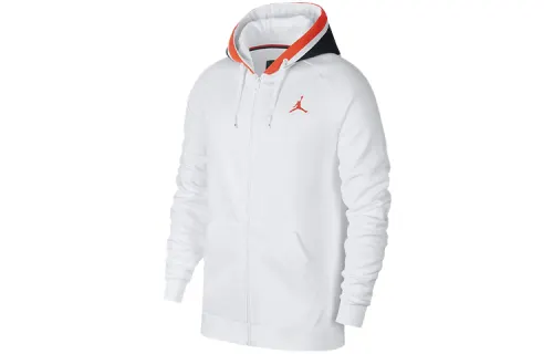 Jordan Jackets Men's White Hooded Moderate Other