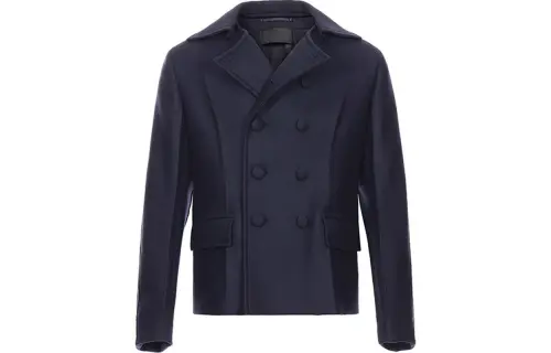 PRADA Jackets Men's Blue Lapel Moderate Other