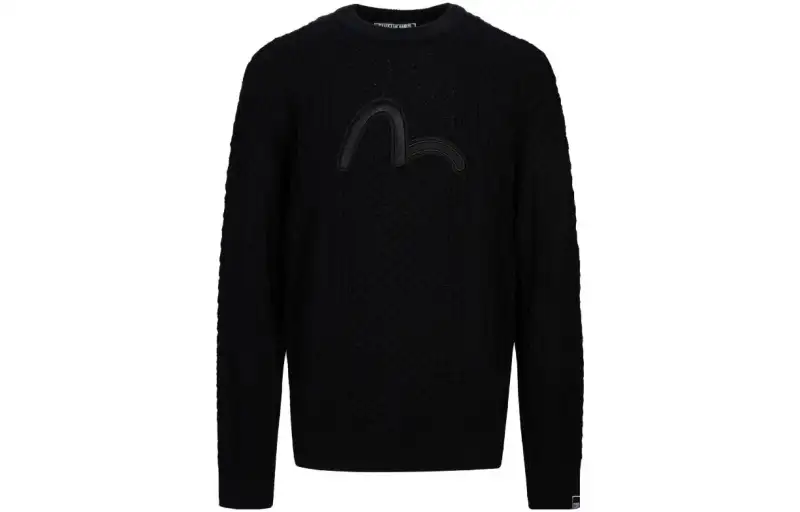 EVISU Sweaters Men's Black Crew Neck Moderate Other