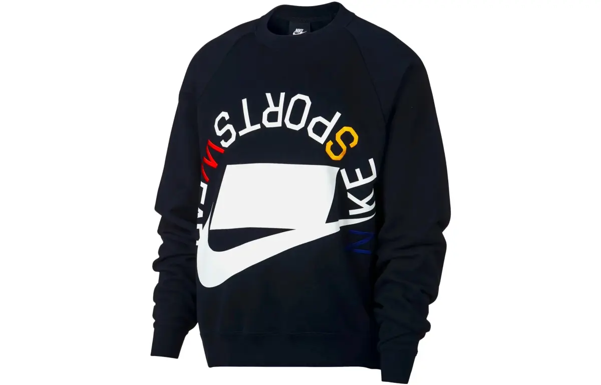 Nike Sweaters Men's Dark Blue Crew Neck Moderate Straight Fit