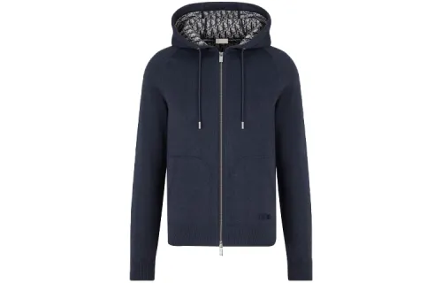 DIOR Homme Logo Embroidered ZIp Up Hoodie