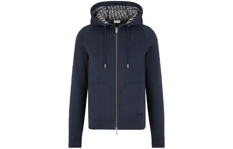 DIOR Homme Logo Embroidered ZIp Up Hoodie
