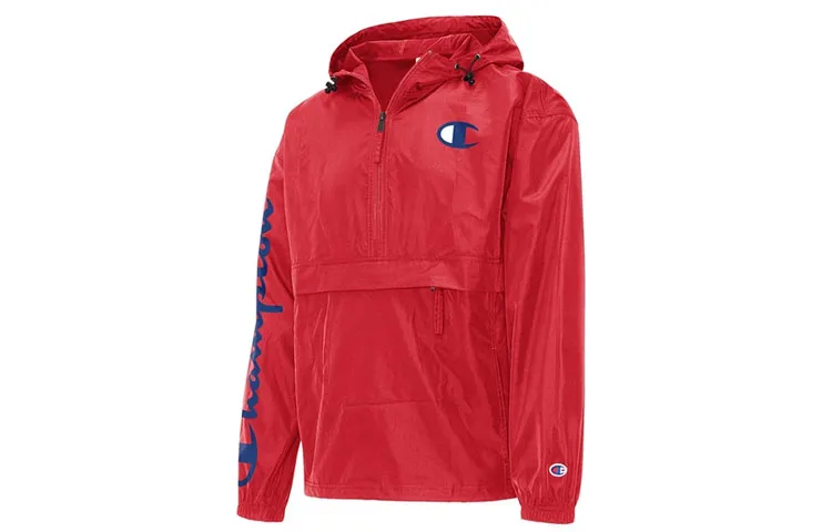 Champion Jackets Unisex Red Hooded Moderate Workwear