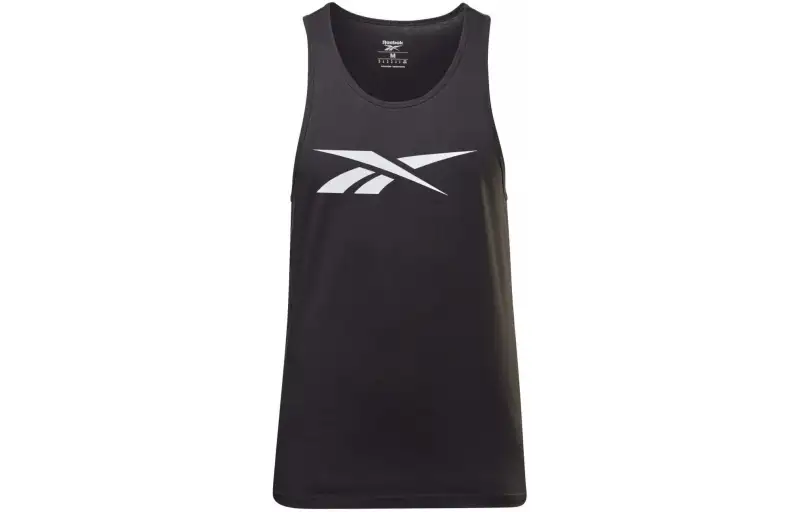 Reebok Tank Tops Men's Black Crew Neck Moderate Straight Fit