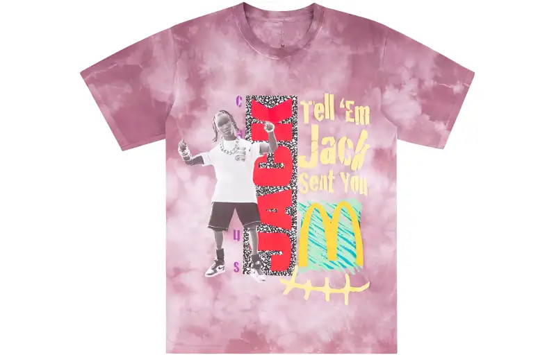 Travis Scott T Shirts Men's Rose Red Moderate Straight Fit