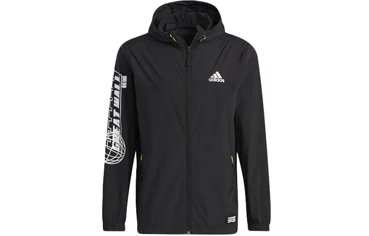 Adidas Jackets Men's Black Hooded Moderate