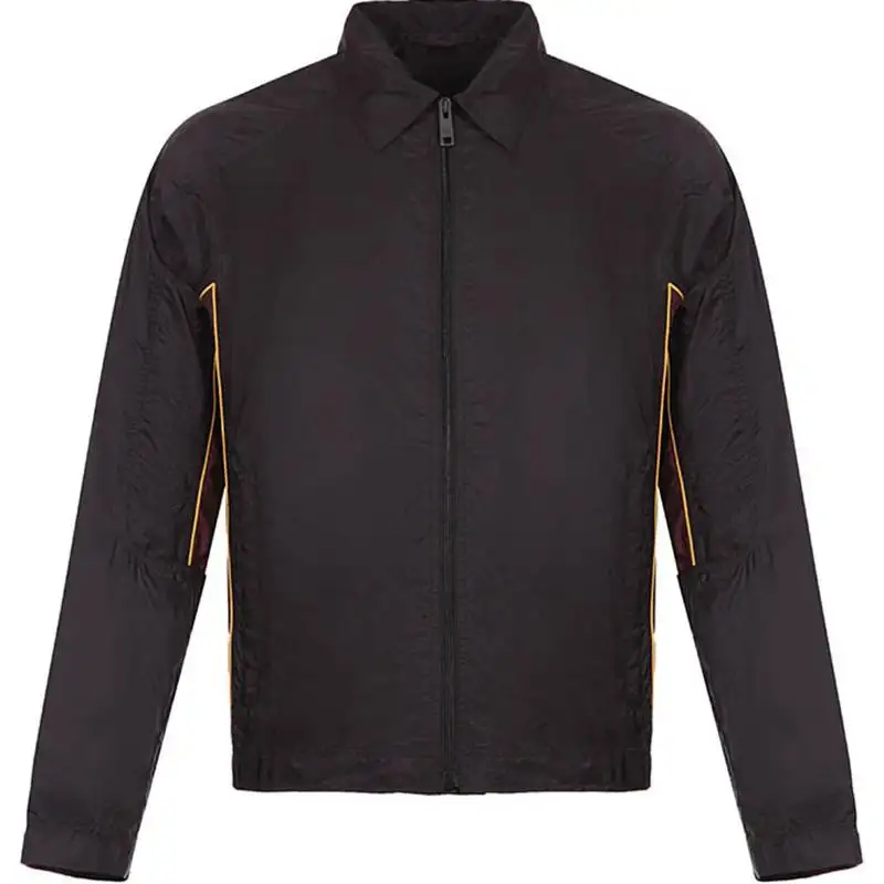 PRADA Jackets Men's Black Burgundy Lapel Moderate Other