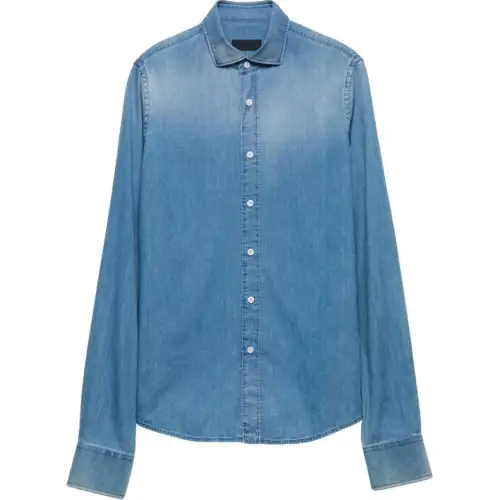 PRADA Triangle logo Denim Shirt