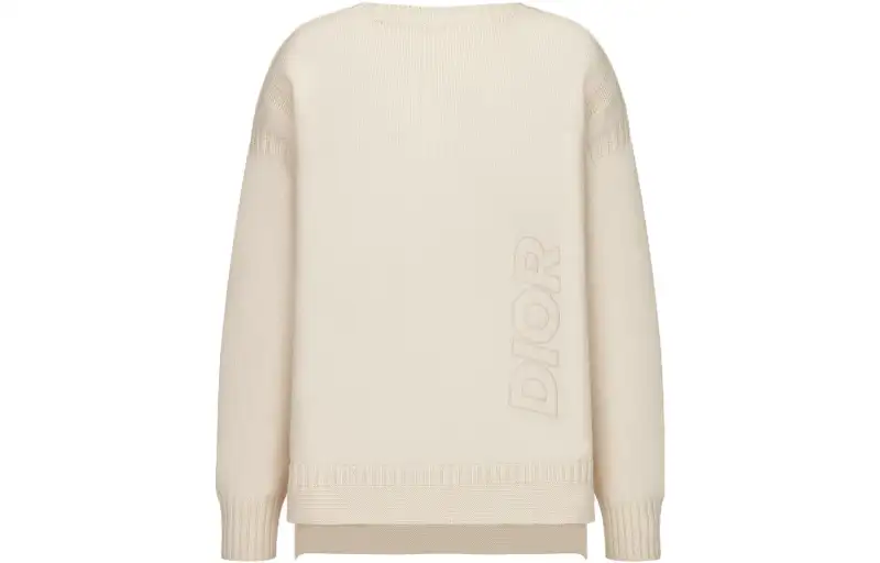 DIOR Sweaters Men's Beige Crew Neck Moderate Other