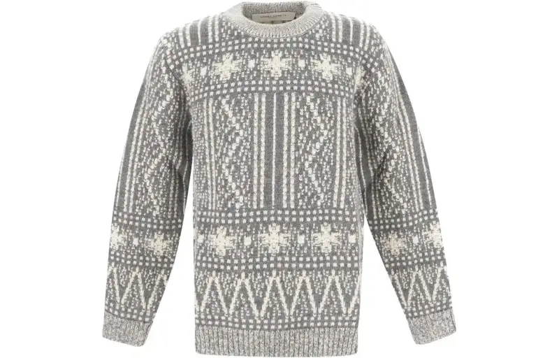 【Zoomed Imagery】fair-isle intarsia-knit jumper