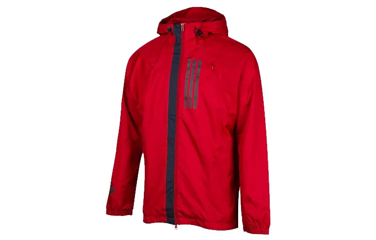 Adidas Jackets Men's Dark Reddish Purple Hooded Moderate Workwear