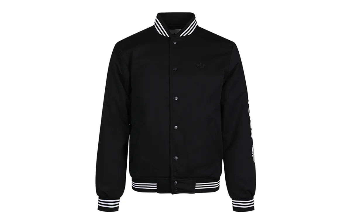 Adidas Originals VARSITY BOMBER Jackets Men's Black Baseball Collar Moderate Other