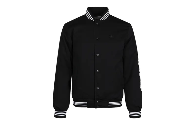 Adidas Originals VARSITY BOMBER Jackets Men's Black Baseball Collar Moderate Other