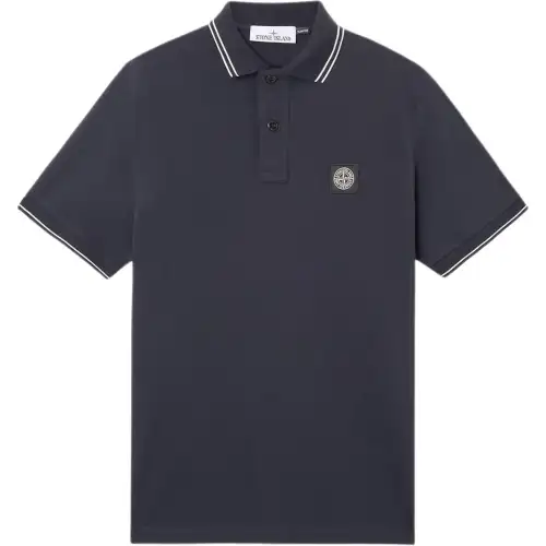 STONE ISLAND Logo Patch Short Sleeved Polo Shirt
