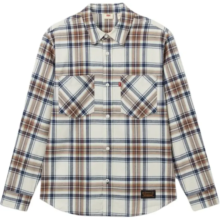 Levi's Shirt Men's Blue Brown Plaid