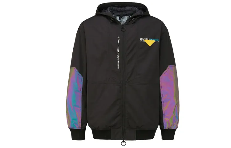 EVISU Jackets Men's Black Hooded Moderate Other