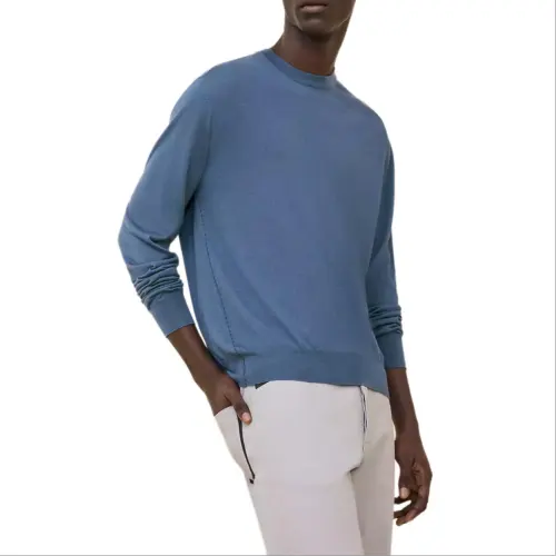 HERMES FW24 Cashmere Sweater Men's Blue