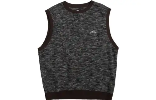 Stussy Tank Tops Men's Black Crew Neck Moderate Straight Fit