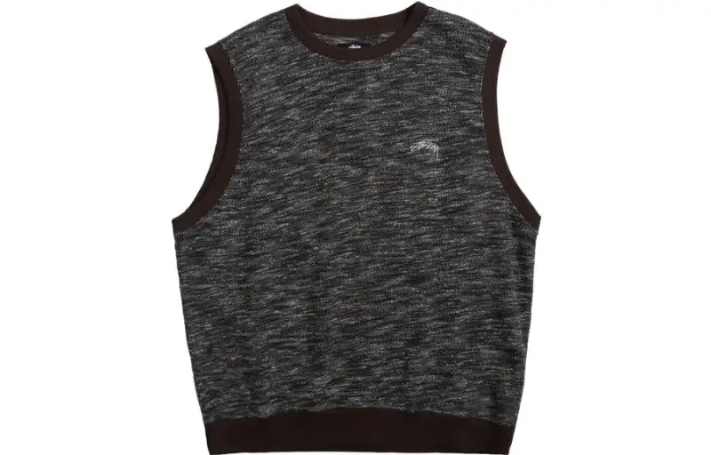 Stussy Tank Tops Men's Black Crew Neck Moderate Straight Fit