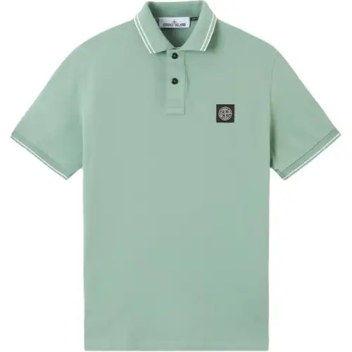 Stone Island logo-patch polo shirt