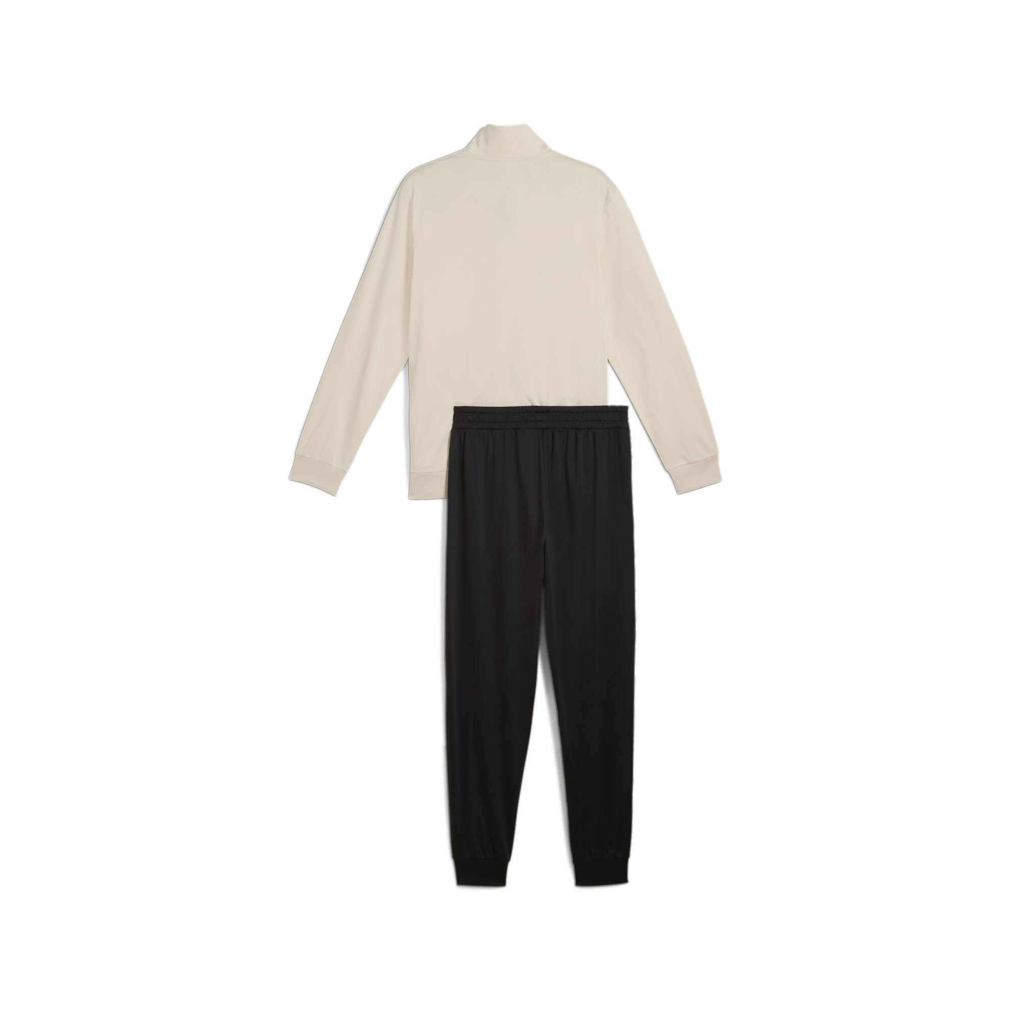 PUMA Casual Sportswear Men’s Clothing Sets Beige Top+Black Bottom Stand Collar Moderate