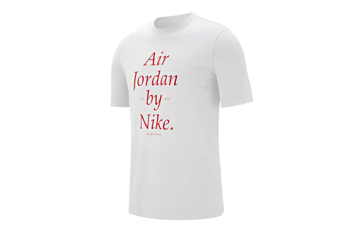 Jordan T-Shirts Men's White Crew Neck Moderate Straight Fit