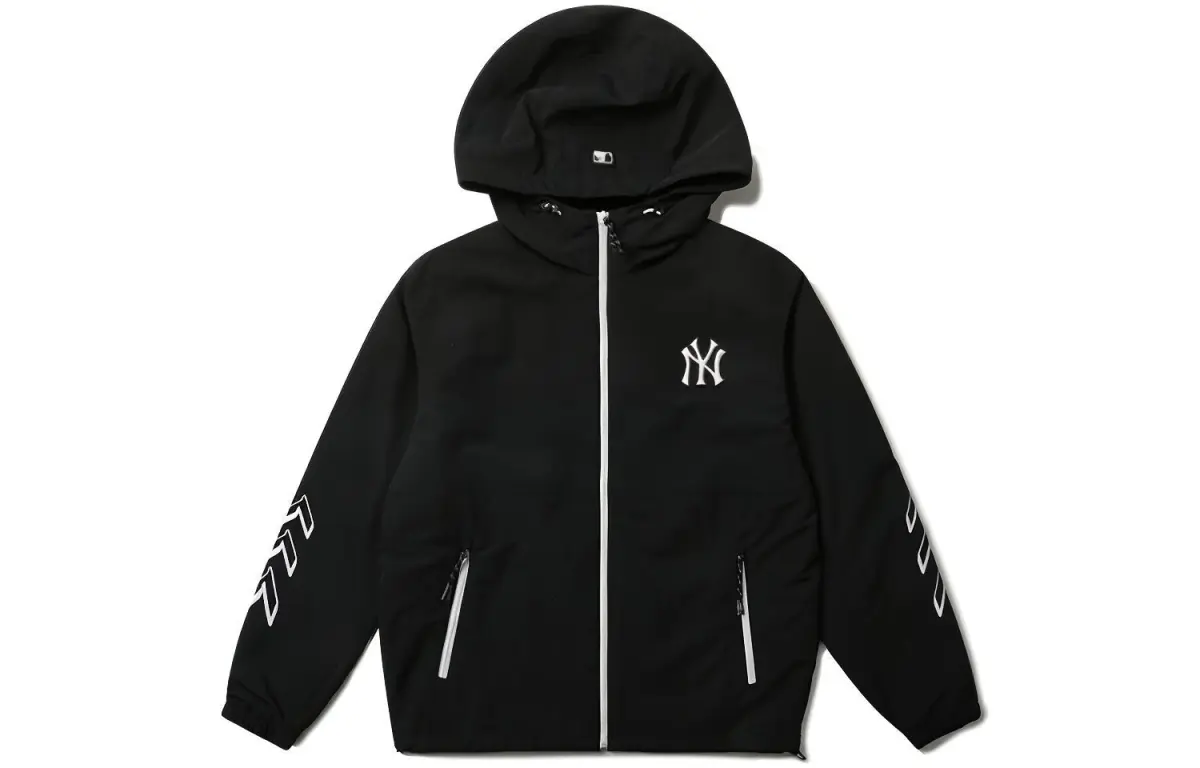 MLB Basic Logo Jackets Unisex Black Hooded Moderate Other