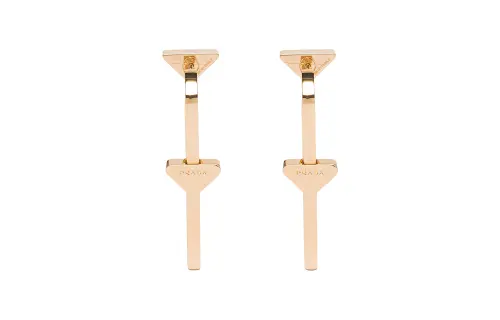 PRADA Brass Earrings Women's Gold