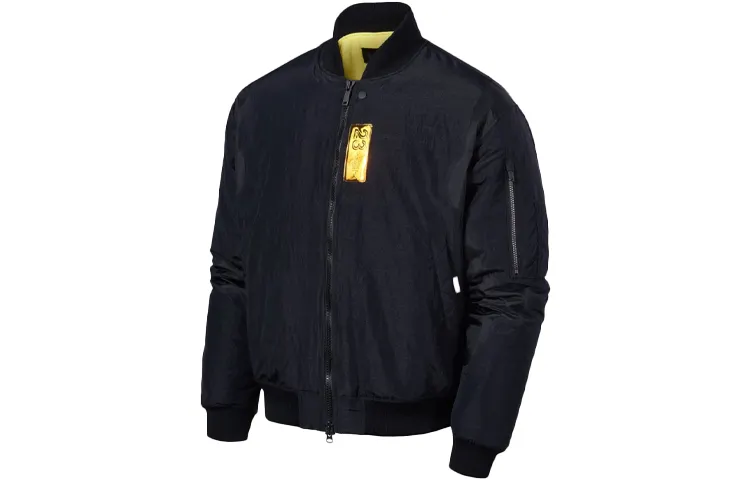 Jordan Jackets Men's Black Baseball Collar Moderate Pilot