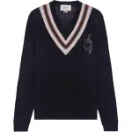 GUCCI Sweaters Men's Blue V Neck Moderate Other
