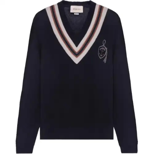 GUCCI Sweaters Men's Blue V Neck Moderate Other