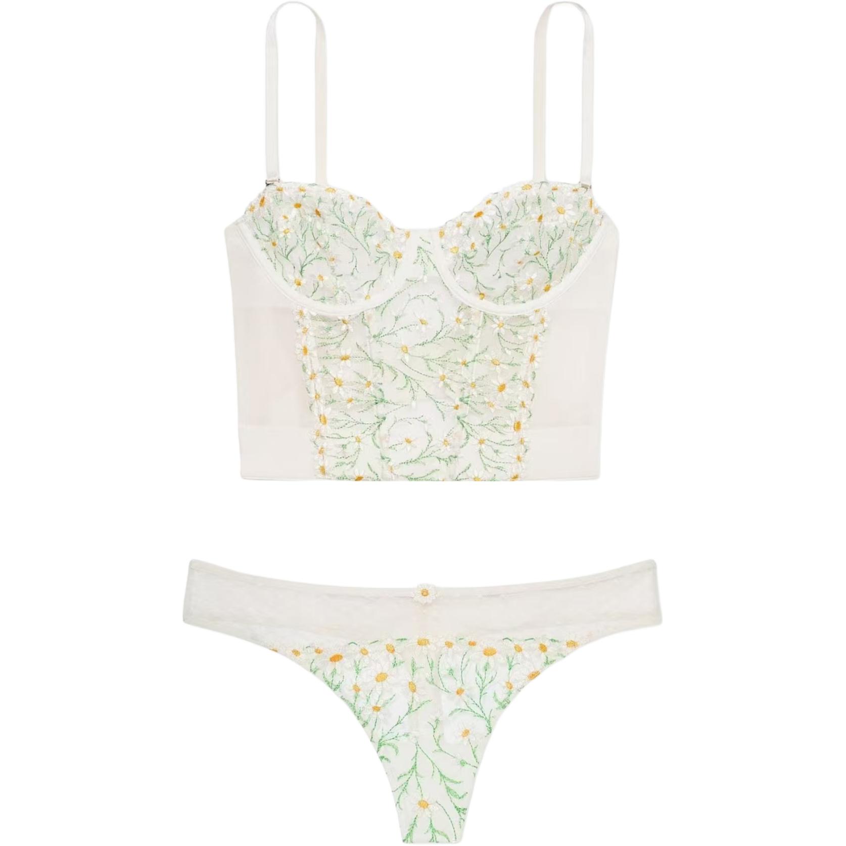 Женский комплект нижнего белья Victoria's Secret V-wire Set (слоновая кость)
