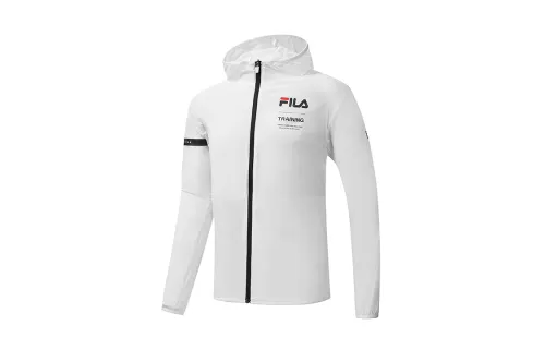 FILA Jackets Men's White Hooded Non Detachable Moderate Other