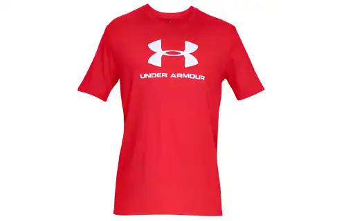 Under Armour Sportstyle T Shirts Men's Red Crew Neck Moderate Straight Fit