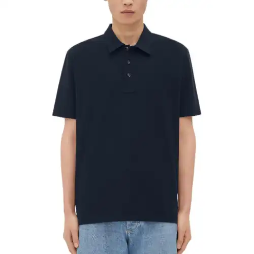 Bottega Veneta Logo Embroidered Piquet Polo Shirt