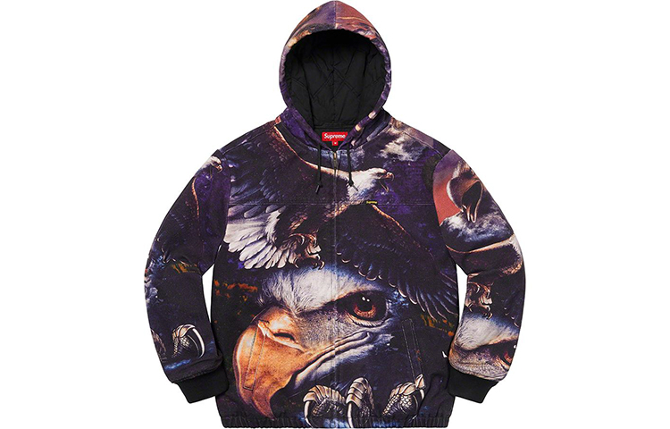 Куртка Supreme SS21 Week 12 Eagle Hooded Work Jacket (черная) — фото 4