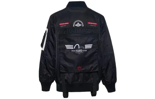 EVISU Jackets Unisex Black Baseball Collar Moderate Other