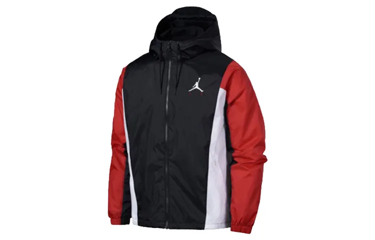 Jordan Jumpman Jackets Men's Black Red Hooded Moderate Other