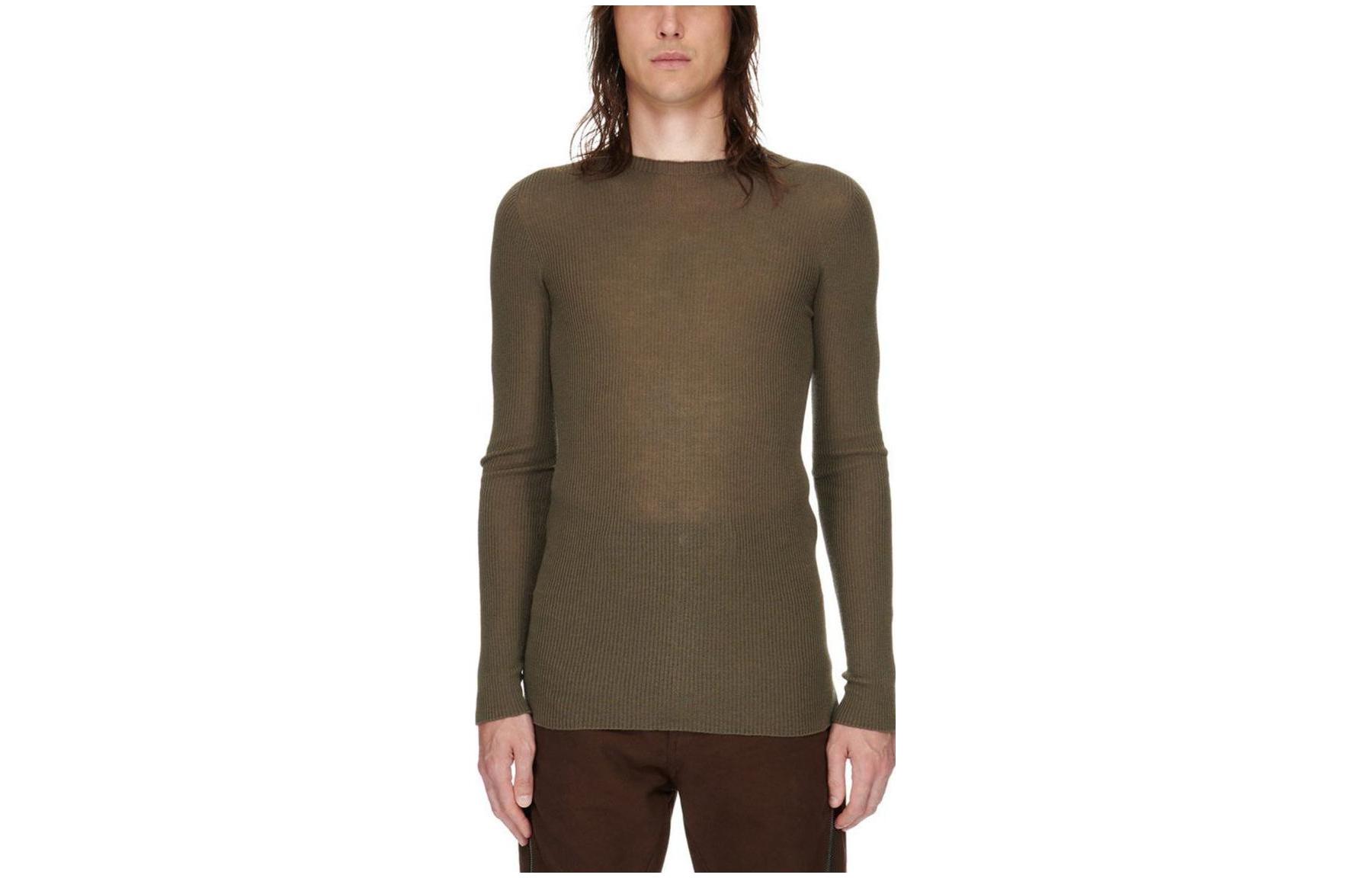 RICK OWENS Knitwear Men's Dusty Gray Crew Neck Moderate Other