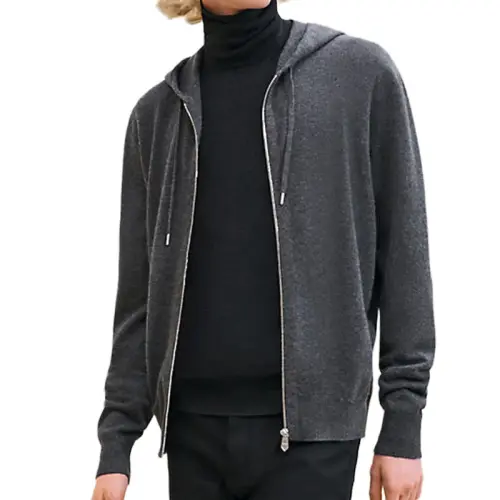 HERMES Cashmere Sweater Men's Anthracite
