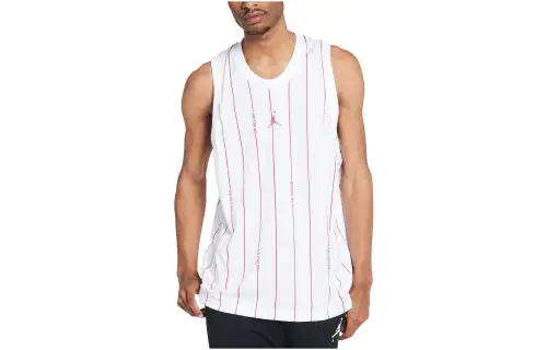 Jordan Tank Tops Men's White Crew Neck Moderate Straight Fit