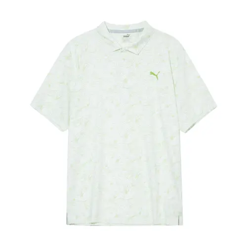 PUMA Polo Shirt Men's White Grass Green